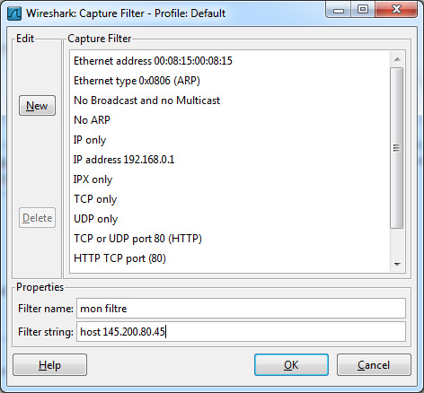 wireshark filtres de trames
