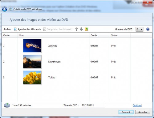 Créer dvd avec windows