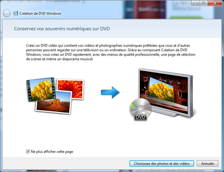 Graver un CD/DVD avec Windows 7