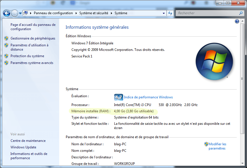 Obtenir les détails de la mémoire RAM d'un PC Windows - Lecoindunet