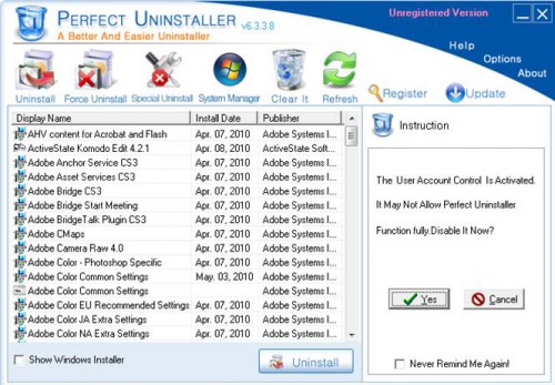 perfect uninstaller