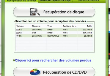 Récupération de disque