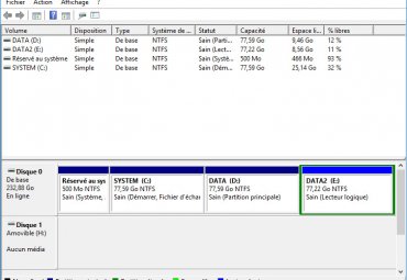 gestion des disques et partitions